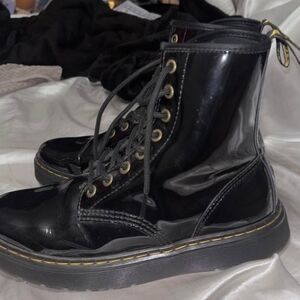Dr. Martens Black Patent Leather Combat Boots